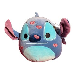 Squishmallows Disney Stitch Valentine Kiss Marks Blue Plush 8 Inch Kellytoy NWT